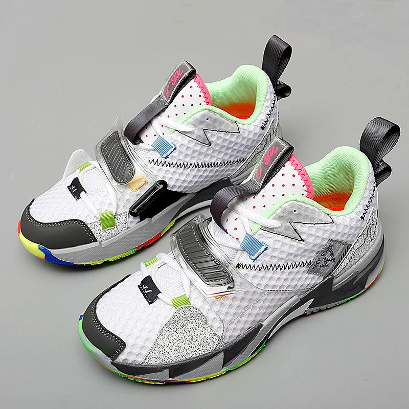 Men's High-Top Basketball Shoes – Comfortable, Soft, Lace-Up Sneakers with Cushioning, Breathable Design, and Non-Slip Sole – Ideal for Young Athletes